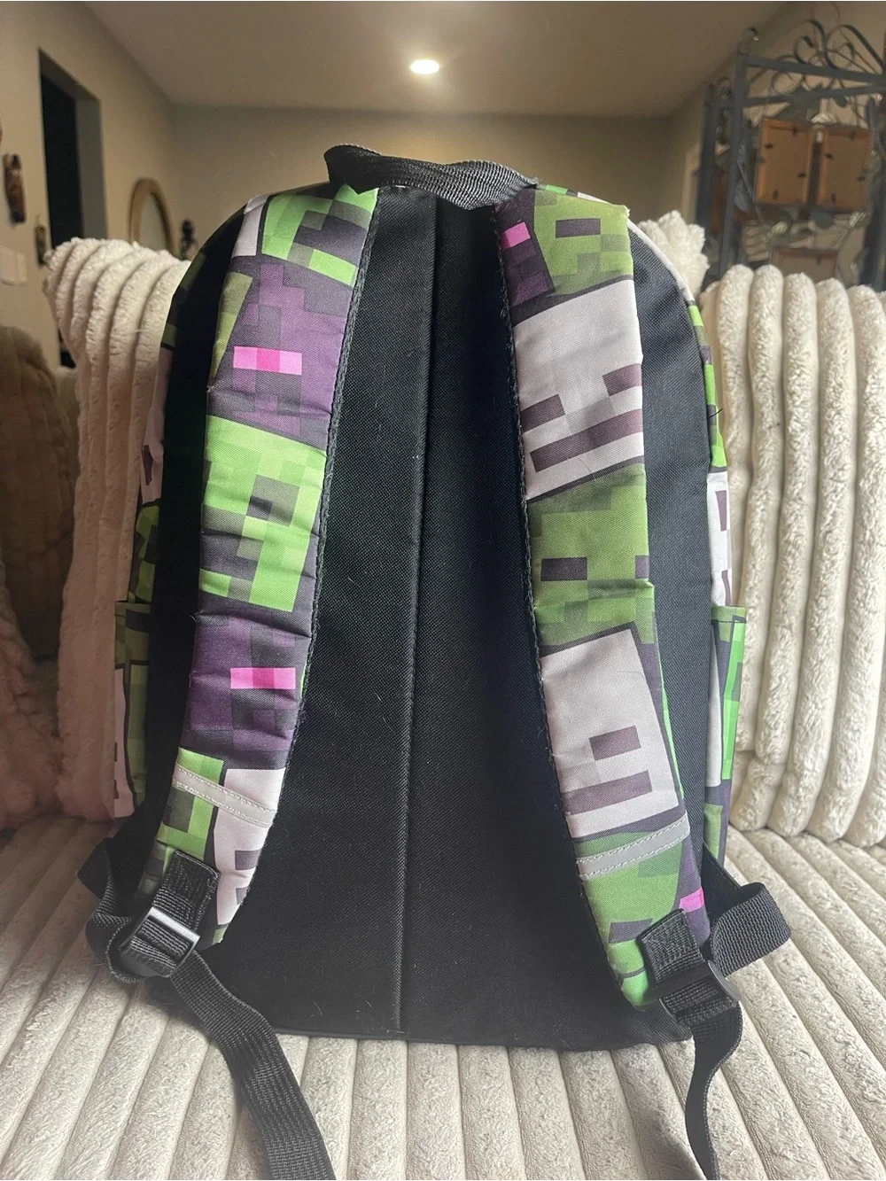 Minecraft Men's Green Pixel-Print Backpack